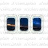 Airplane Windows Night Sky Set Printed Vinyl Decal - Image 2