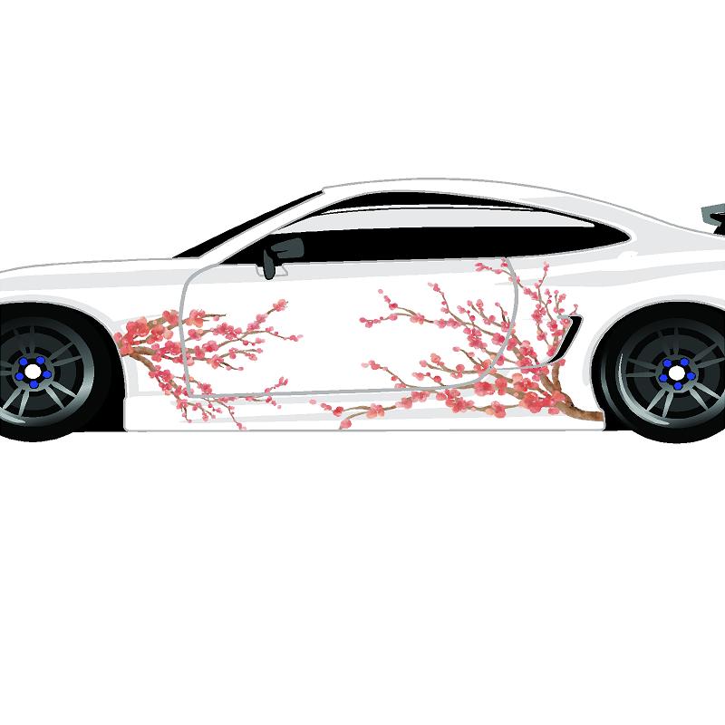 Kirschblüte Auto Fußmatten Muster Auto Matten Sakura Autozubehör Süßes Auto  Zubehör JDM Floral Anime Fußmatten Kawaii Auto Accessorie - .de
