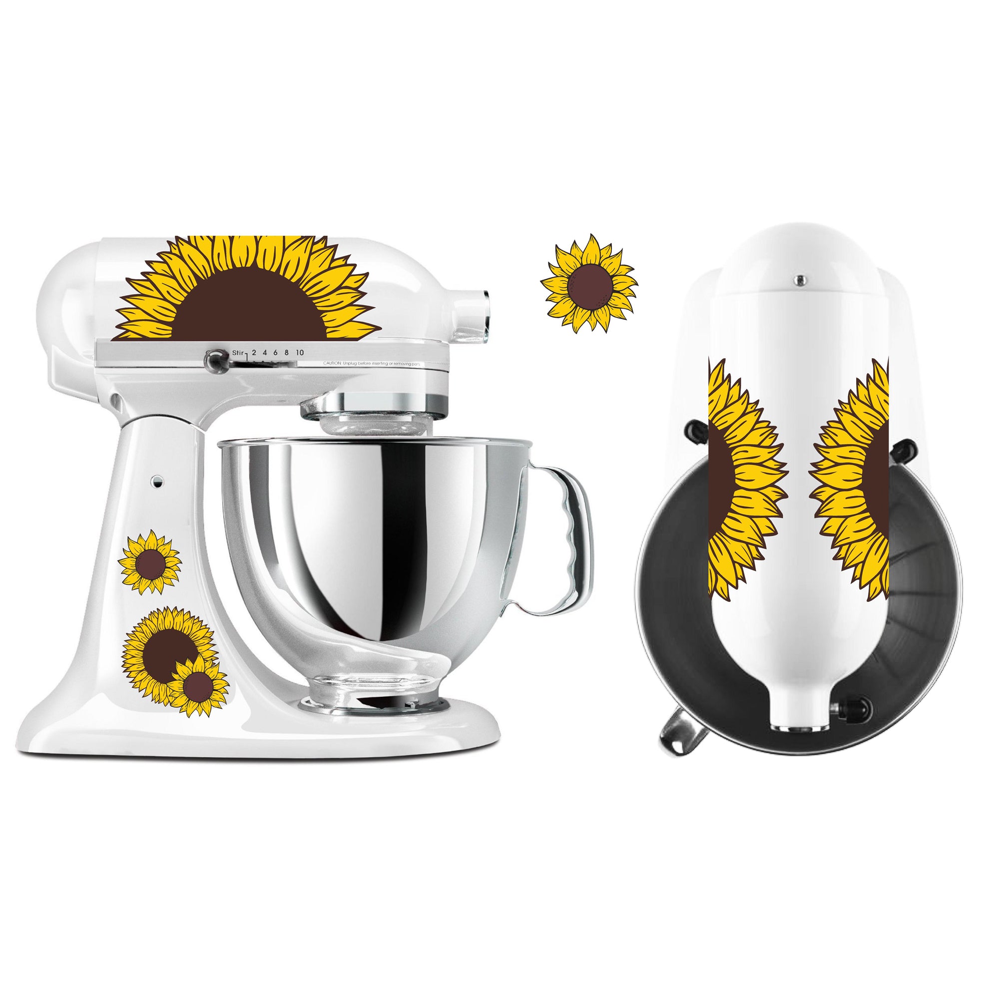 Sunflower Kitchenaid, Kitchen Mixer Decal Sticker Set. Sunflowers