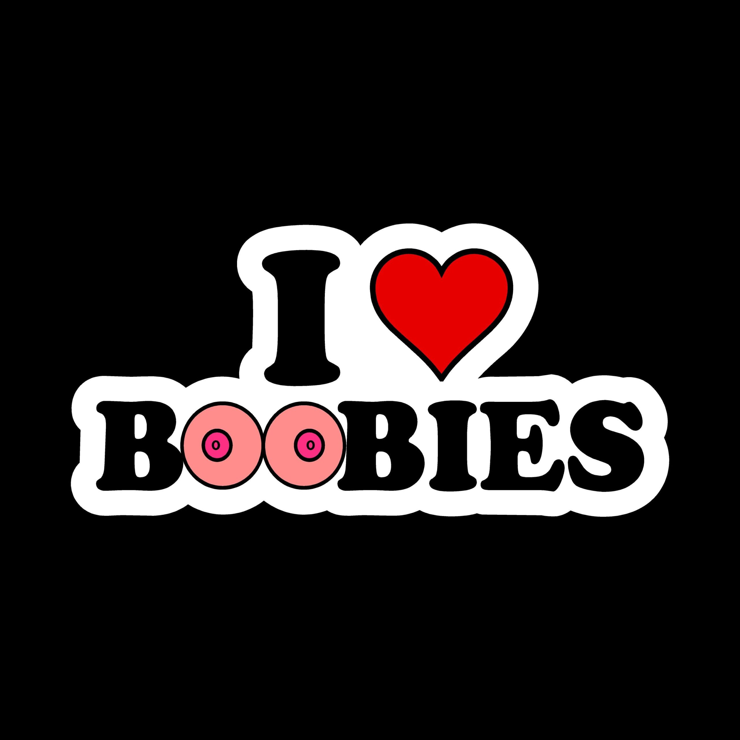 I Love Boobies Heart Tee – AZ Vinyl Works