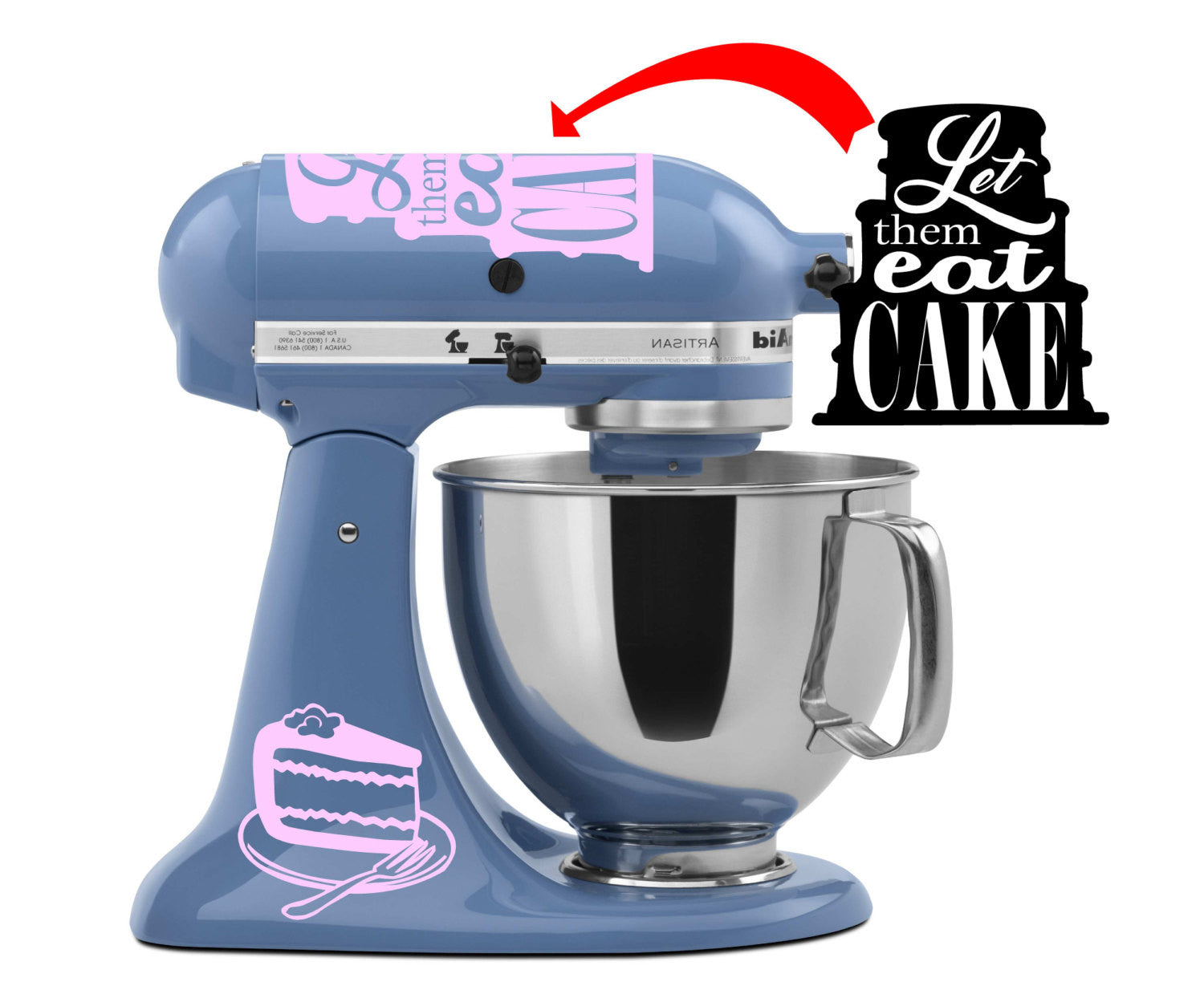 Let them Eat Cake – Cute Vinyl Decals for Kitchenaid Mixer and