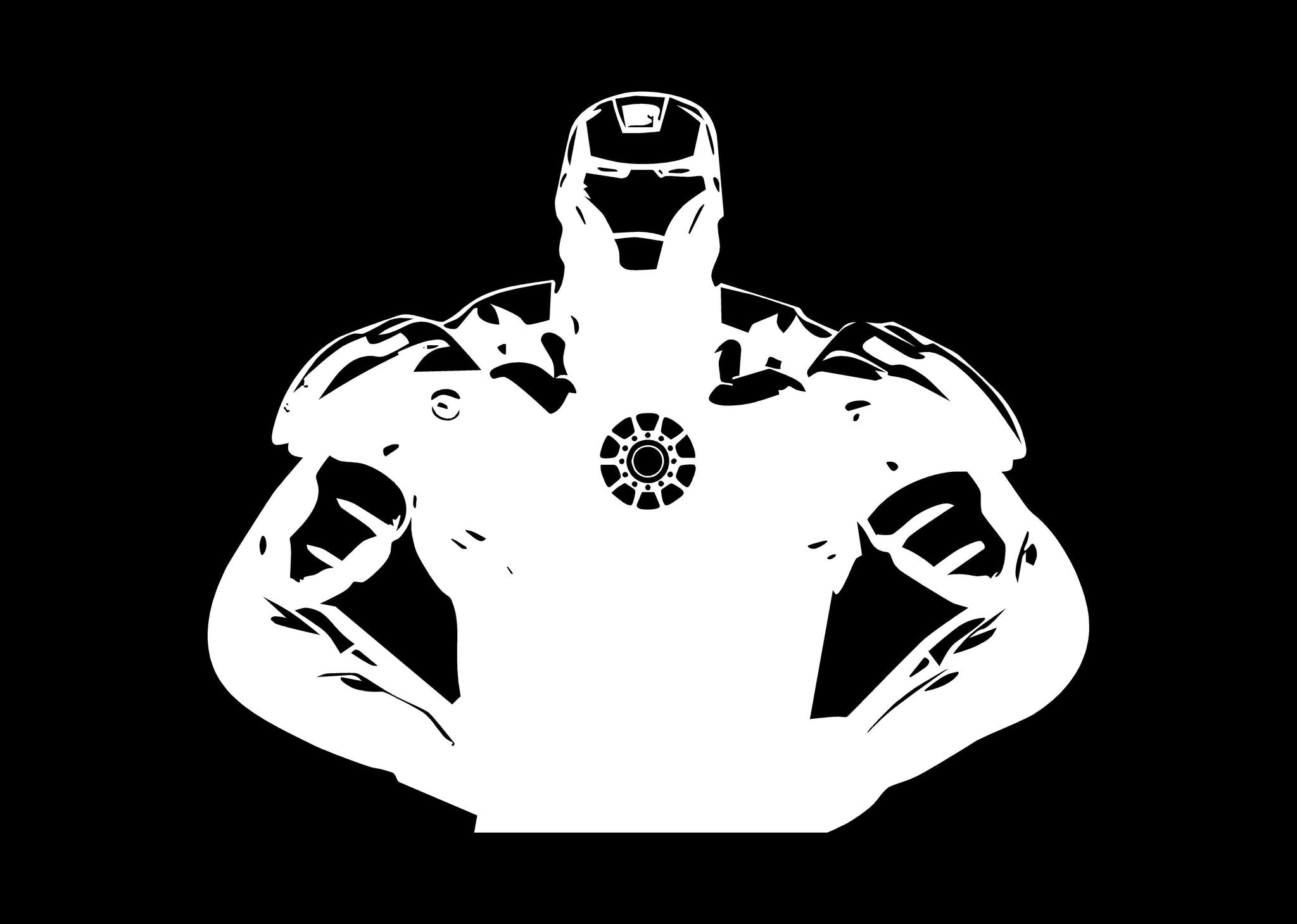 iron man vector black and white