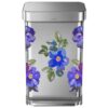 Blue Flower Woman Trash Can Decal Set